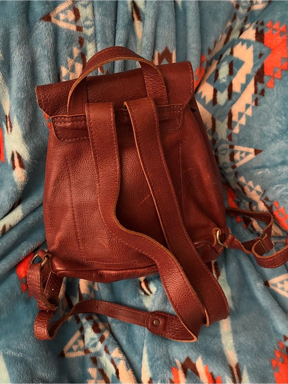 Portland Leather Nutmeg Pebbled Leather Backpack - Picture 2 of 5